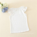 Girls Loose Letters Tops With Embroidered Butterfly Short Sleeves